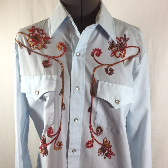 Champion Western Other - Champion Western Long Sleeve  Blue Shirt Size 15.5